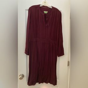 XXL Burberry Brit Burgundy Long-sleeve Midi Dress